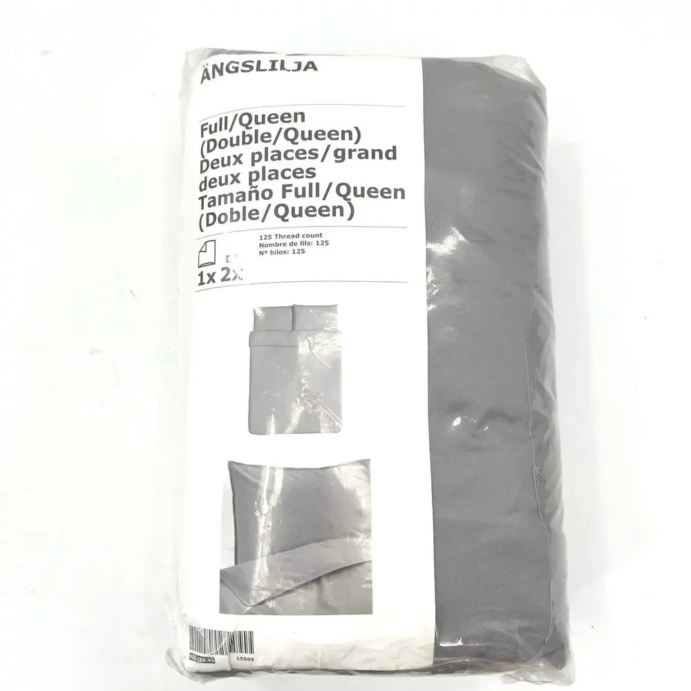 Ikea Angslilja full queen duvet cover and pillows set